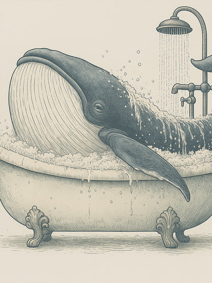 Papel Mural / Ballena en la ducha