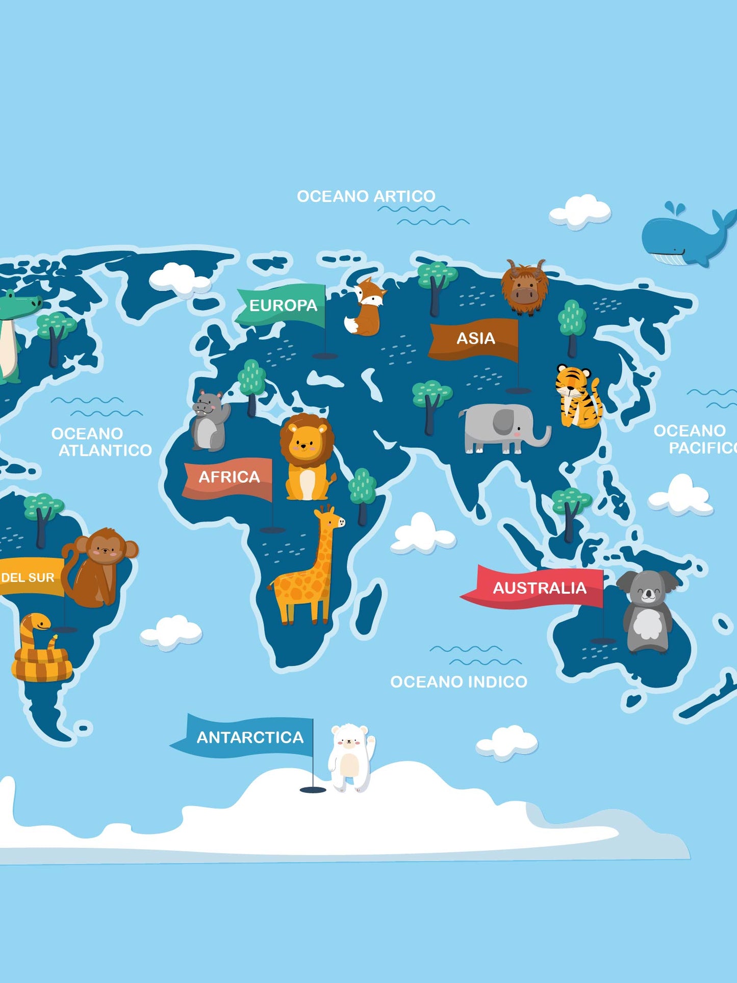 Papel Mural / Mapa Continental