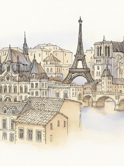 Papel Mural / Sketch de paris