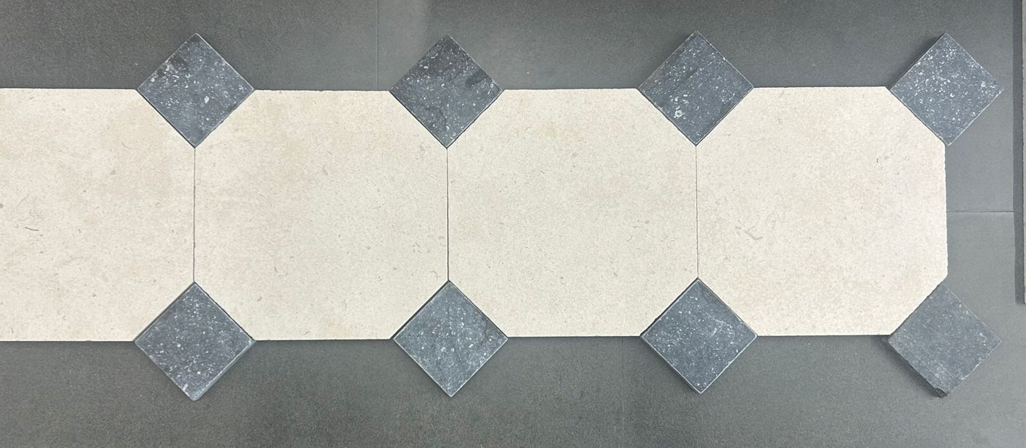 Limestone Frances Clair Luguet en patrón con cabuchones