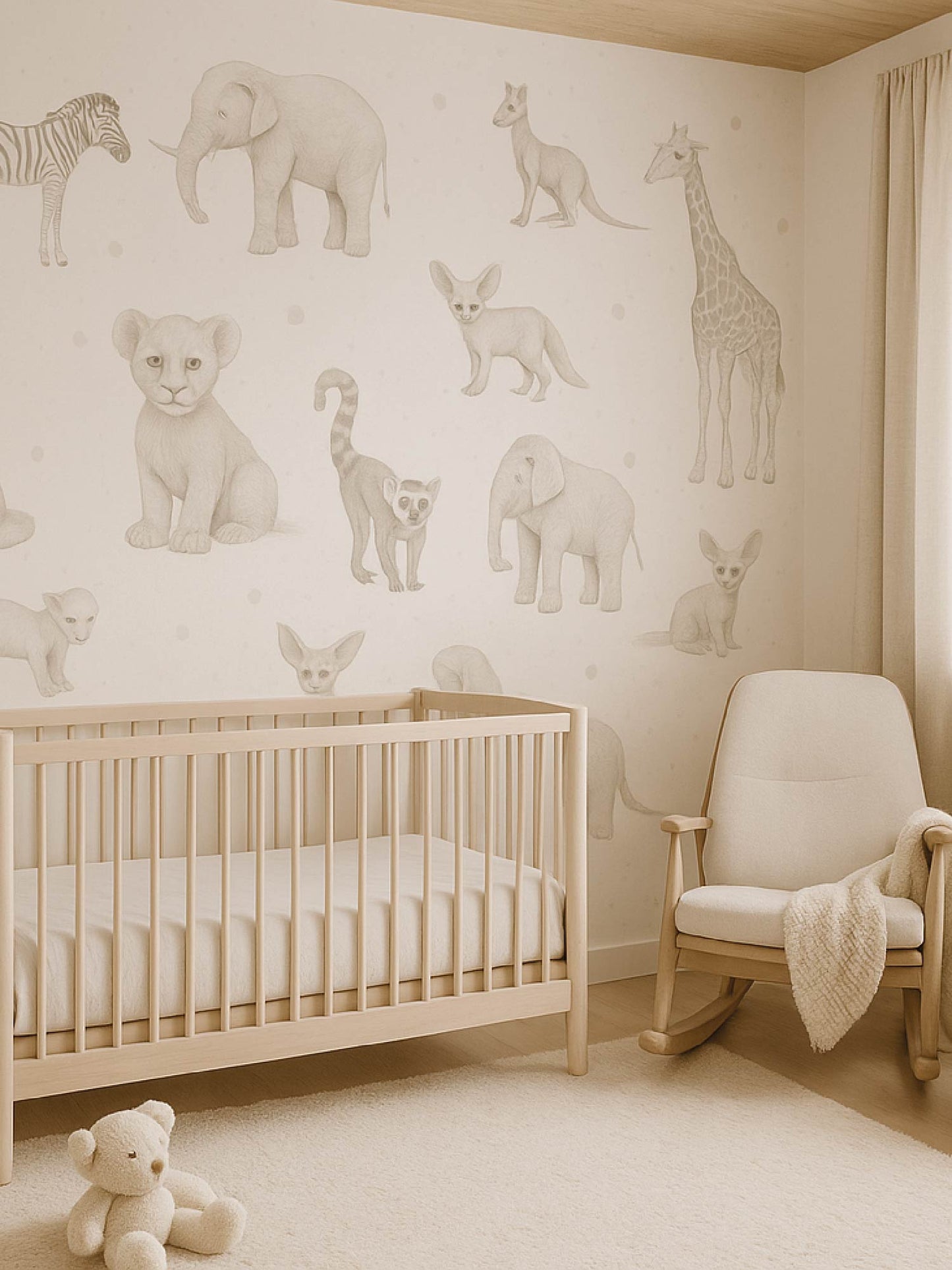 Papel Mural / Zoológico a lapiz