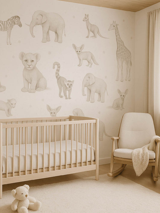 Papel Mural / Zoológico a lapiz